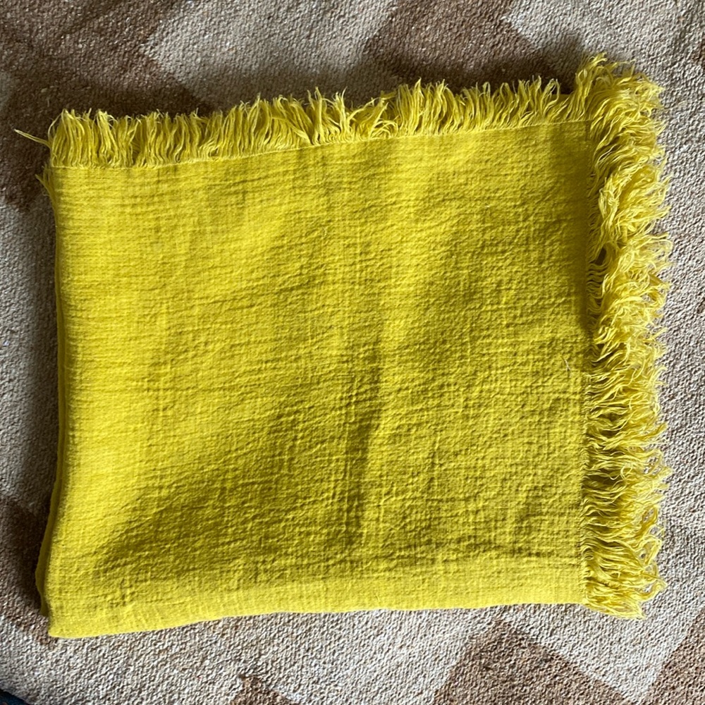 BNWOT Mustard Yellow Linen Blanket